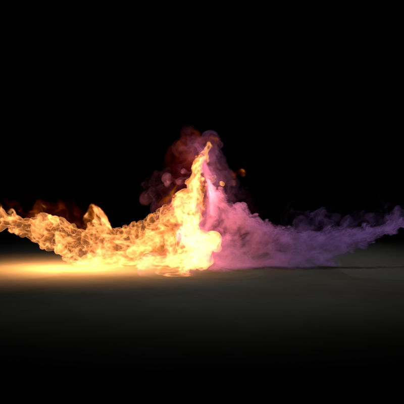 Smoke Fire 3D animace částic TurbulenceFD