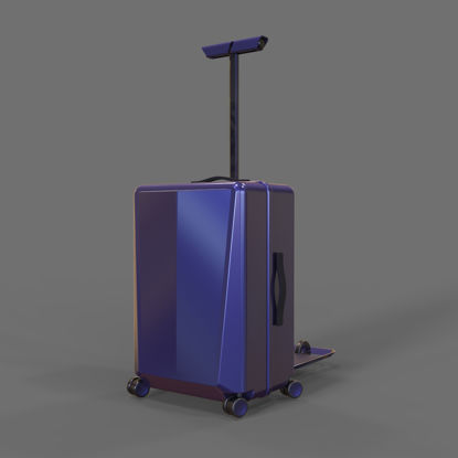 Multifunctional skateboard luggage industrial design 3d model