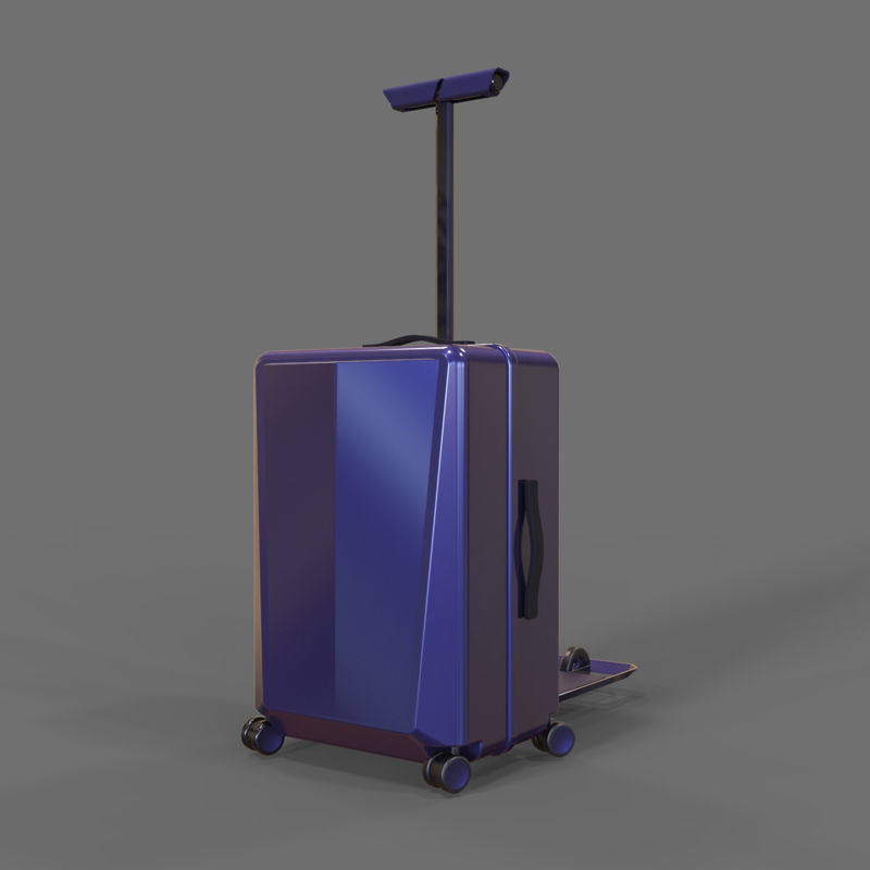 Multifunctional skateboard luggage industrial design 3d model