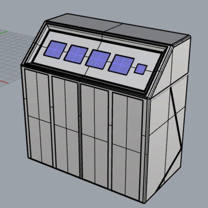 Intelligent interactive trash can industrial design 3d model