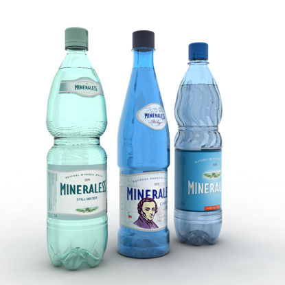 نموذج زجاجة مياه معدنية 3D