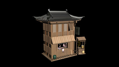 3D model of ancient Chinese retail buildings