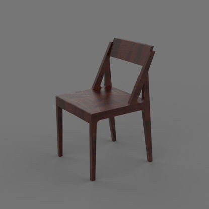 Modèle 3d de chaise design industriel