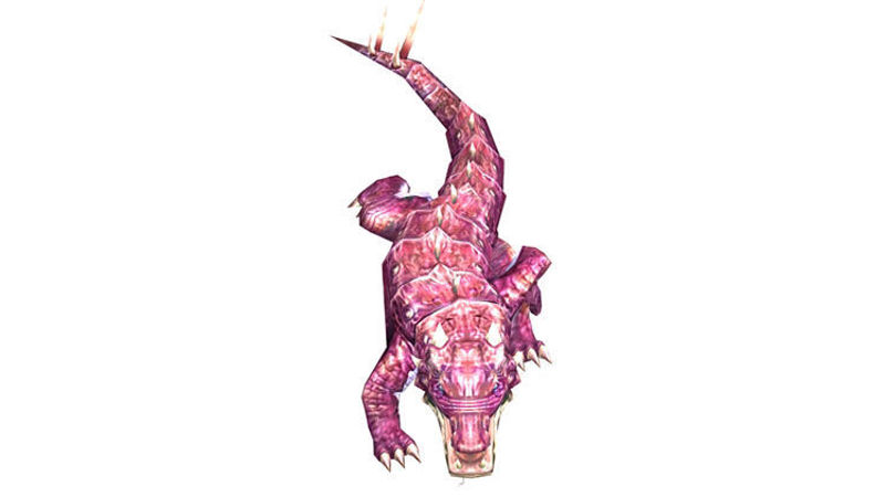 Monster Crocodile Shake Head and Wag Tail Low Polygon 3D Game Model Rigged Walk