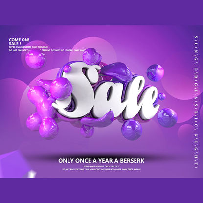 Romantic purple promotional sale poster