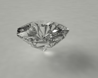 ラウンドブリリアントダイヤモンドをカットジュエルの3Dモデル