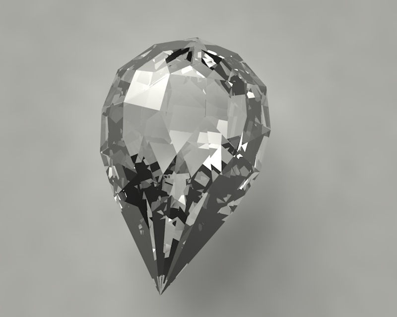 Jóia de Diamantes de Pêra Jóia Gem Material do Modelo 3d