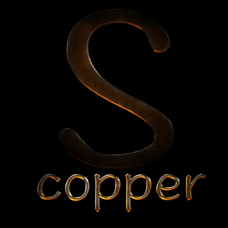 Tecnica di stile testo Photoshop PS di Copper Medievale