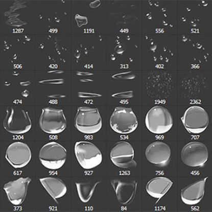 82 Pinceles de Photoshop PS de gota de agua