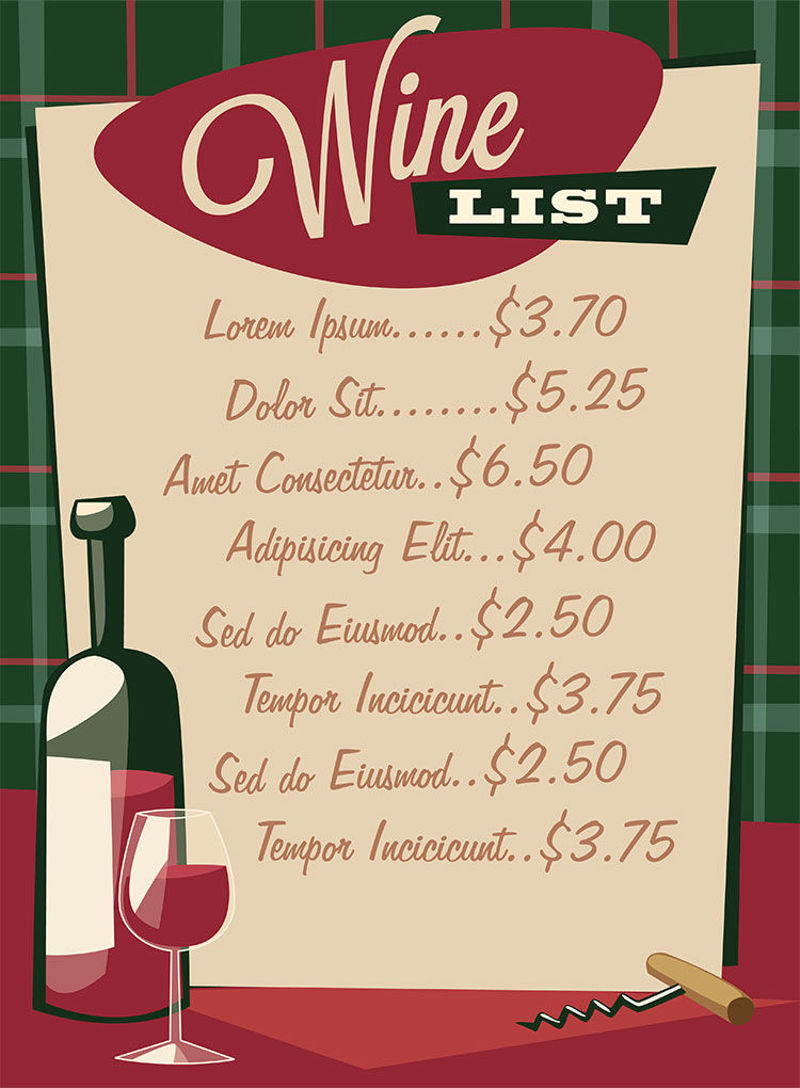 Party Poster Wine List
