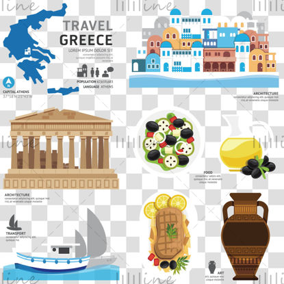 Greece Touristic Characteristic Feature Culture Elements