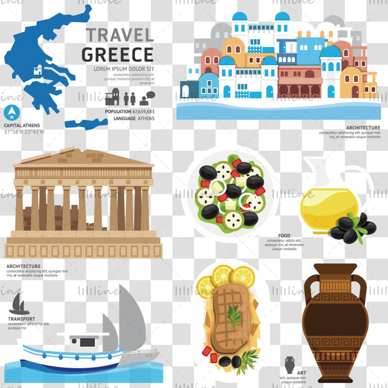 Característica característica turística da Grécia Elementos da cultura