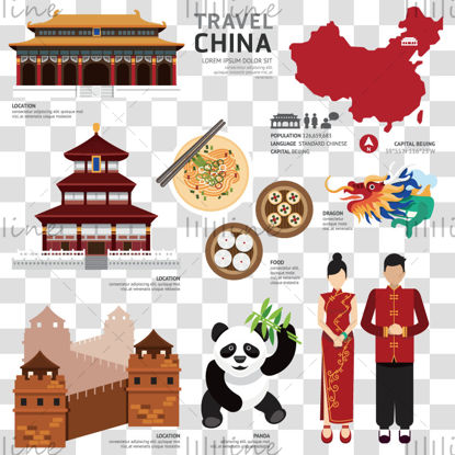 China Touristische charakteristische Merkmal Elemente