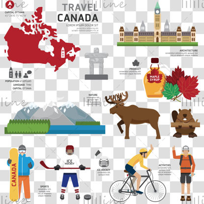 Canada Touristic Characteristic Feature Elements