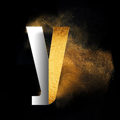 Gold Powder Dust Photoshop psd y lowercase letter font design