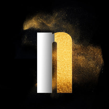 Gold Powder Dust Photoshop psd letter n lowercase