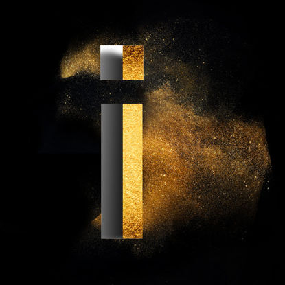 Gold Powder Dust Photoshop psd i lowercase letter