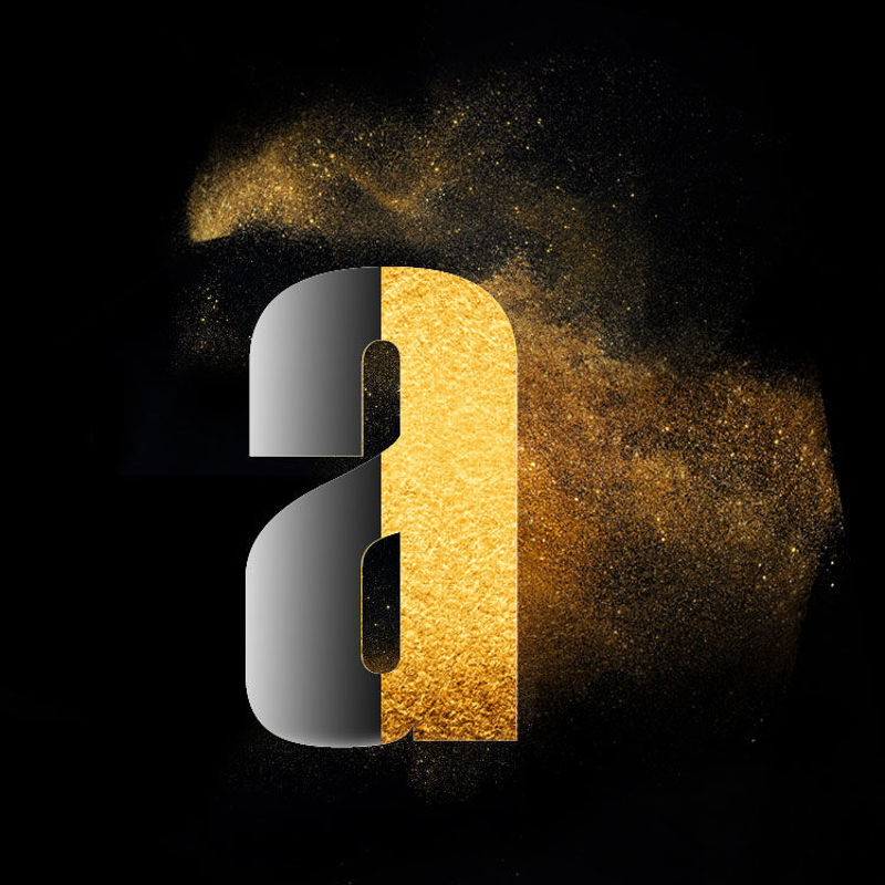 Gold Powder Dust Photoshop psd a lowercase