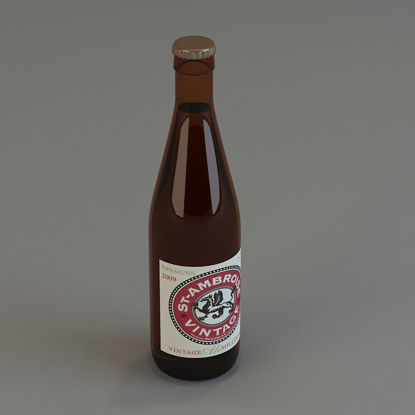 Wine Beer Glass Bottle 3D Model