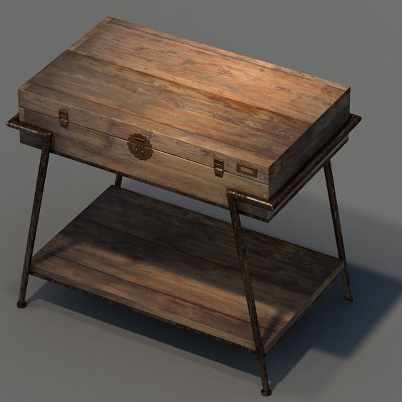 wood desk 3d model