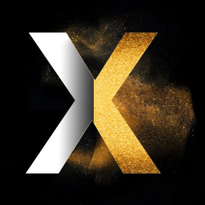 Gold Powder Dust Photoshop psd design capital letter X