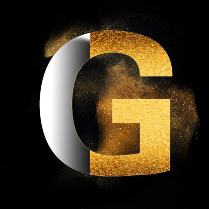 Gold Powder Dust Photoshop psd design capital letter G
