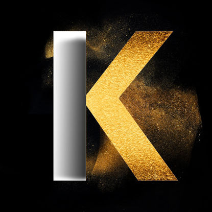 Gold Powder Dust Photoshop psd K capital letter