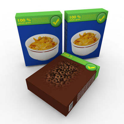 紙の食品ボックスバッグのパッケージの3Dモデル