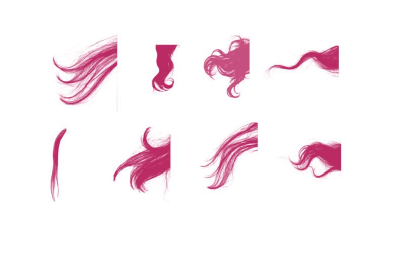 13 Cool Hair PS Photoshop Brushes