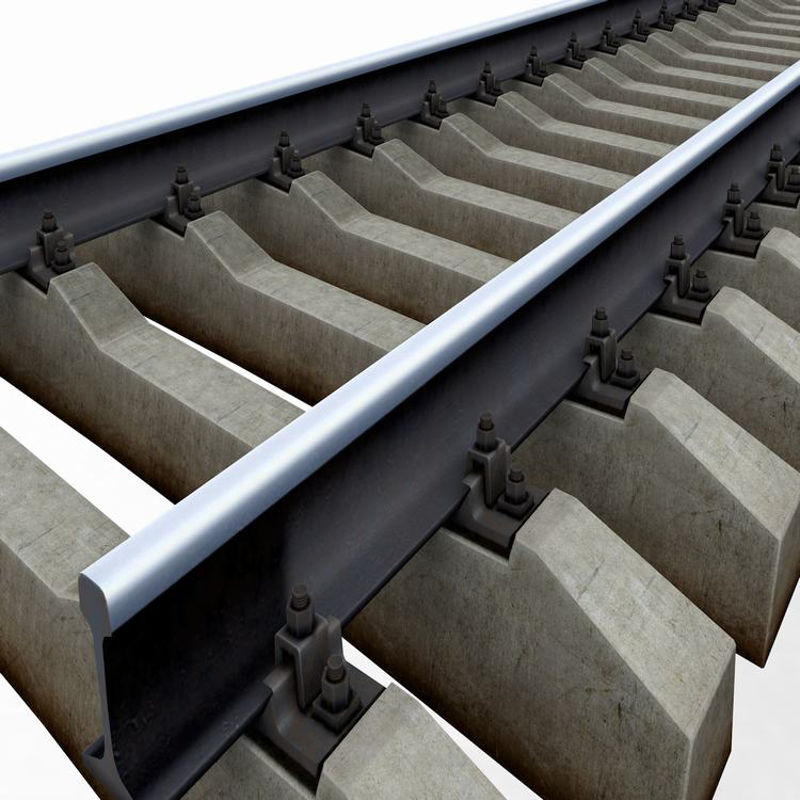 1524mm Rail Track Concrete 3d model