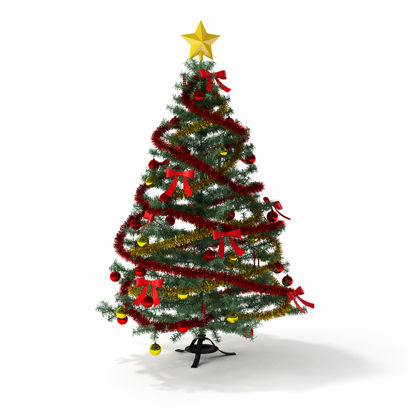 色とりどりのリボンクリスマスツリー3Dモデル