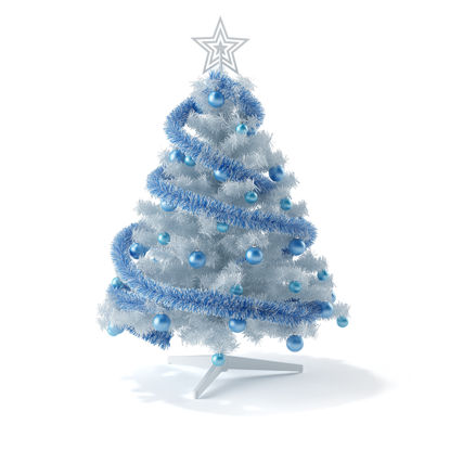 Modrý vánoční strom 3d model