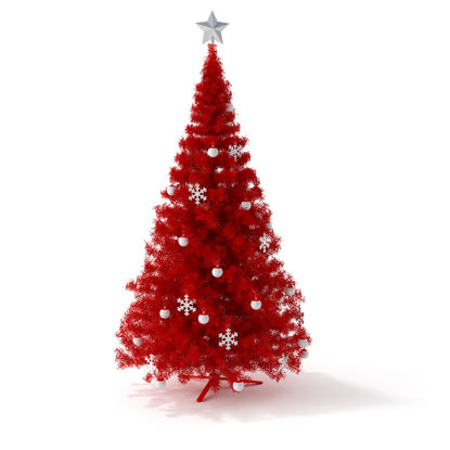 赤いクリスマスツリーの3Dモデル