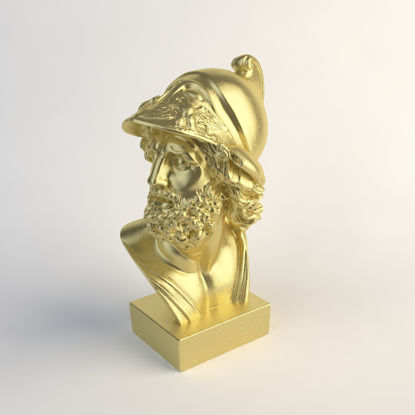 Altın Homer Göğüs Heykel 3D Modeli
