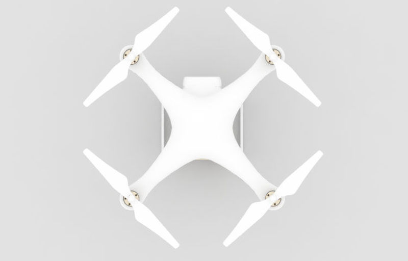 UAV Drone Video Camera 3D Model with Flying Animation