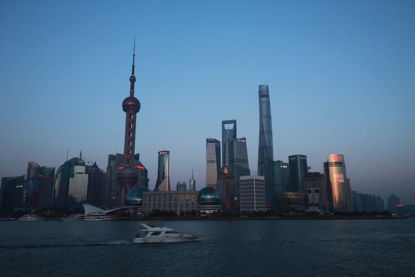 Der Bund von Shanghai Sonnenuntergang Shanghai World Financial Center Oriental Pearl TV Tower