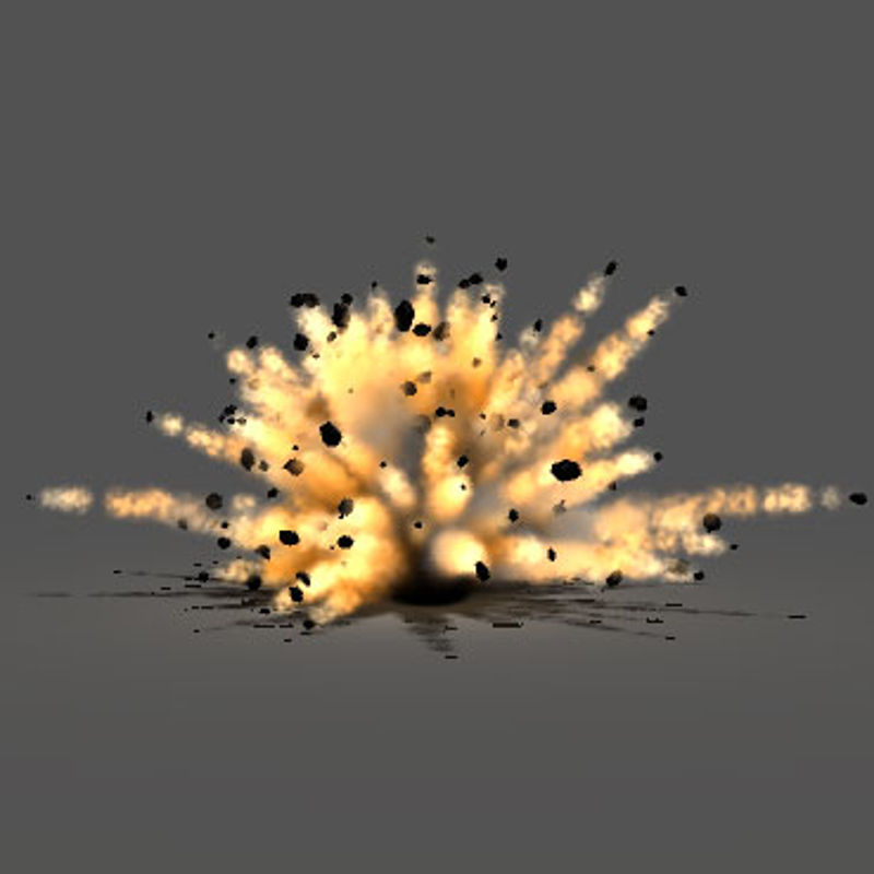 Explosion Bomb Fire Blast 3d Particle Animation Simulation Maya