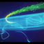 Colored particle line logo