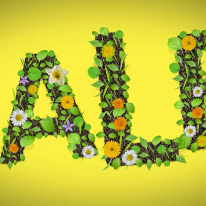 Animation de lettres épanouies de feuilles vertes