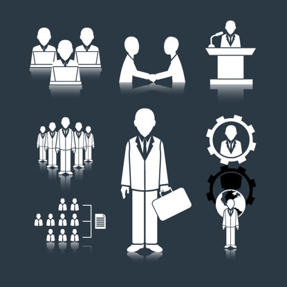 Business Meeting Icons AI vector