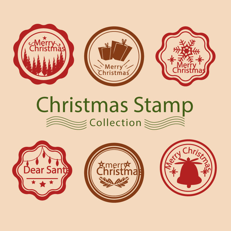 Christmas Stamps AI vector