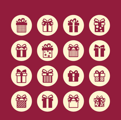 Gift Round Icons AI vector