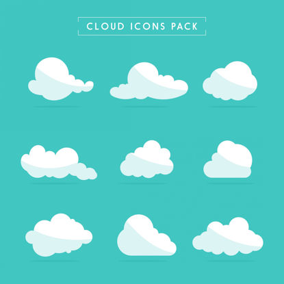 Vector de iconos de nube AI