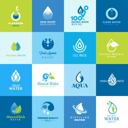 Vector de iconos creativos de gota de agua AI