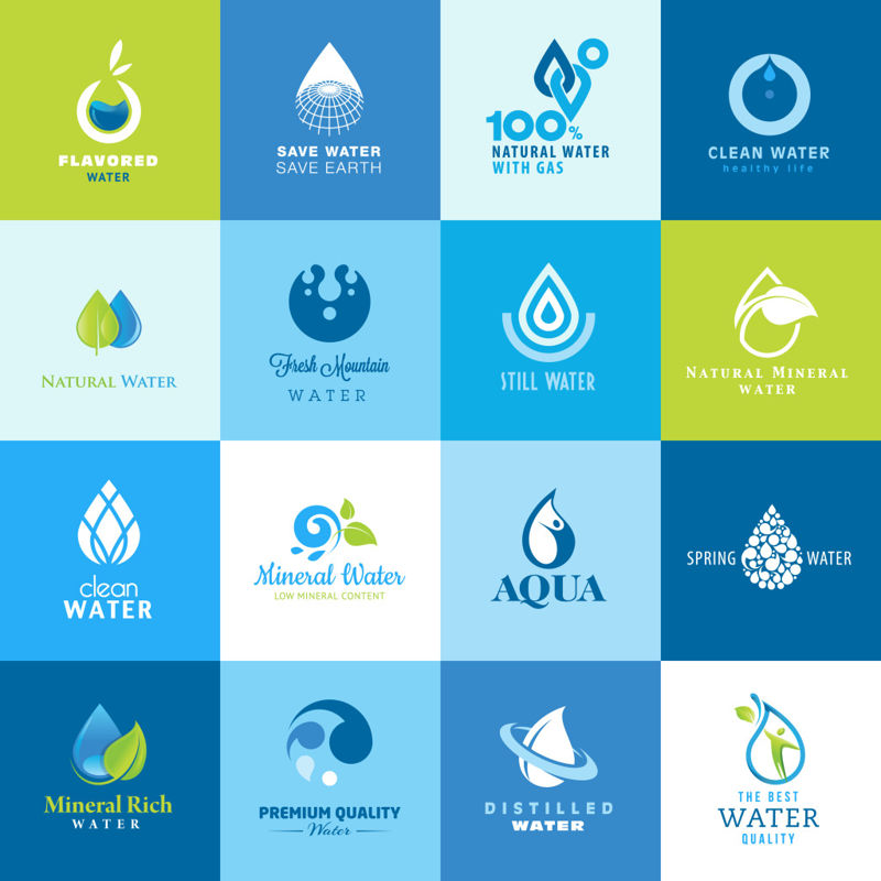 Creative Waterdrop Icons AI vector