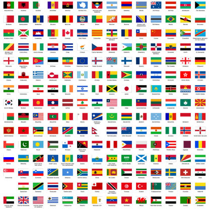 Mundo banderas iconos AI vector