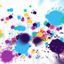 Colorful brush painting splash effect