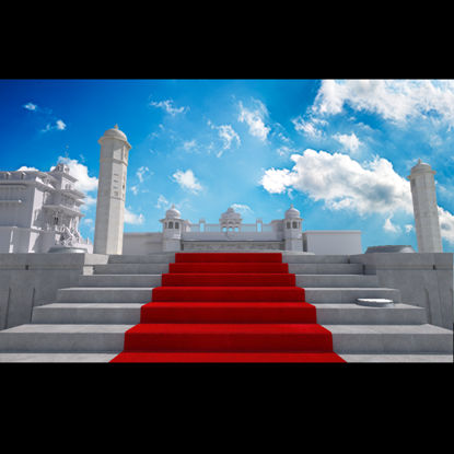 ゲームシーン3Dモデルアニメーションの漫画の広角宮殿