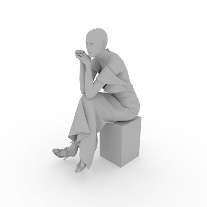Kvinne Mannequins 3d modell Sitting Pose