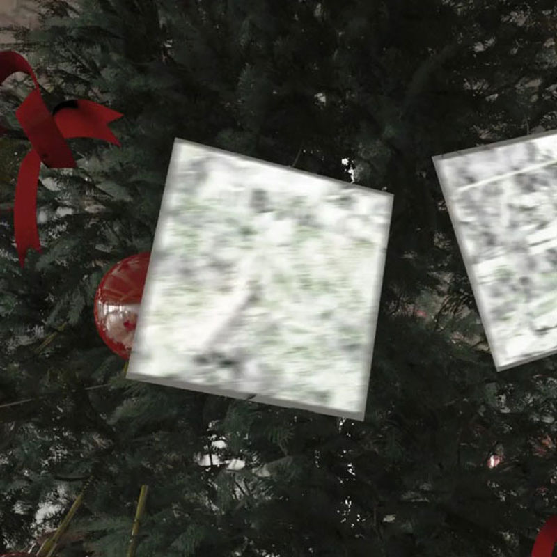 Foto-Videoshow des Weihnachtsbaums hängende